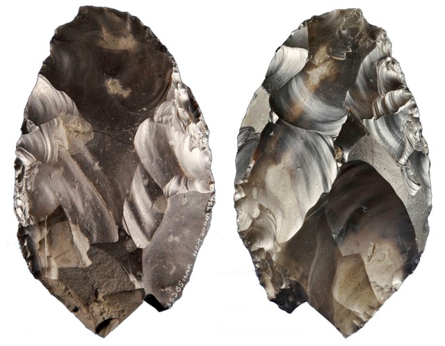 The gorgeous 500,000 year old hand axe found at Happisburgh. (Image from 